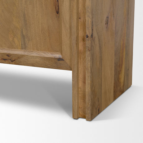 Notts Brown Wood 2-Door Accent Cabinet by Mercana at Eve Furniture