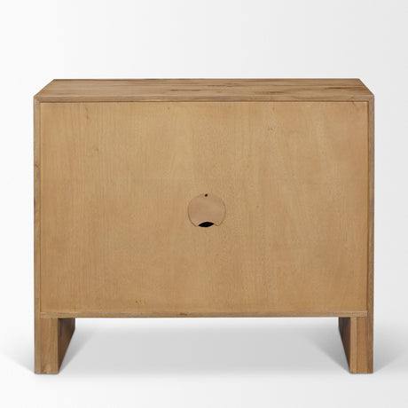 Notts Brown Wood 2-Door Accent Cabinet by Mercana at Eve Furniture