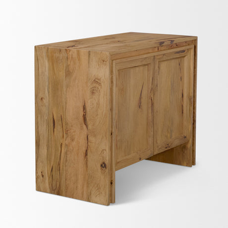 Notts Brown Wood 2-Door Accent Cabinet by Mercana at Eve Furniture
