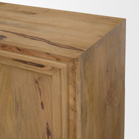 Notts Brown Wood 2-Door Accent Cabinet by Mercana at Eve Furniture