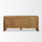 Notts Brown Wood 4-Door Closed Sideboard by Mercana at Eve Furniture