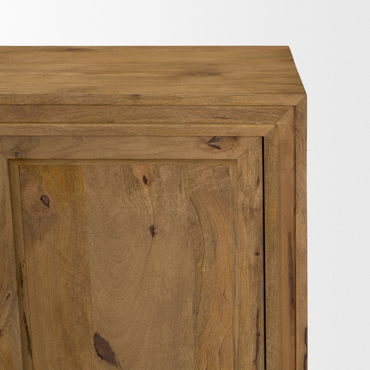 Notts Brown Wood 4-Door Closed Sideboard by Mercana at Eve Furniture