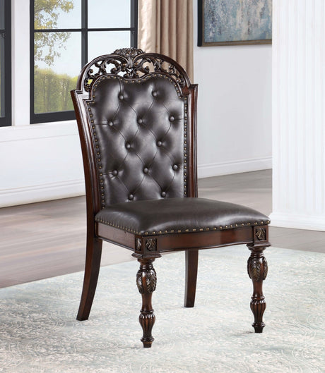 Nouvelle Brown Cherry 7-Piece Dining Room Set by Furniture of America at Eve Furniture