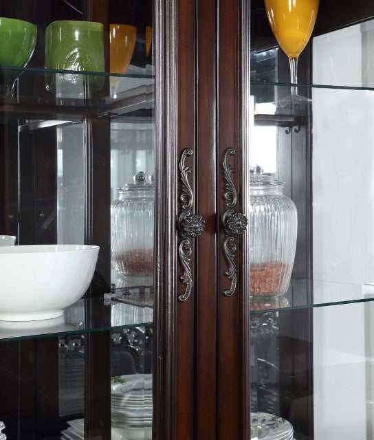 Nouvelle Brown Cherry Hutch & Buffet by Furniture of America at Eve Furniture
