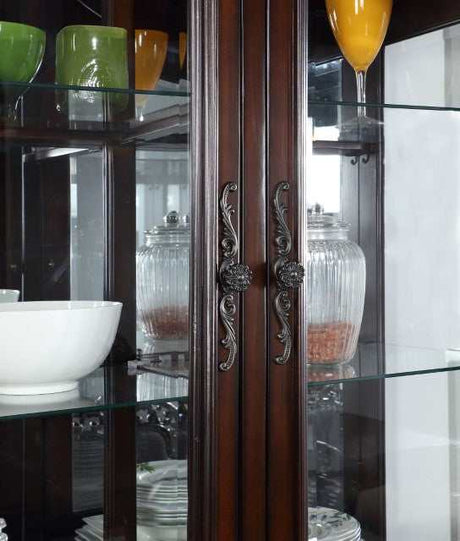 Nouvelle Brown Cherry Hutch & Buffet by Furniture of America at Eve Furniture