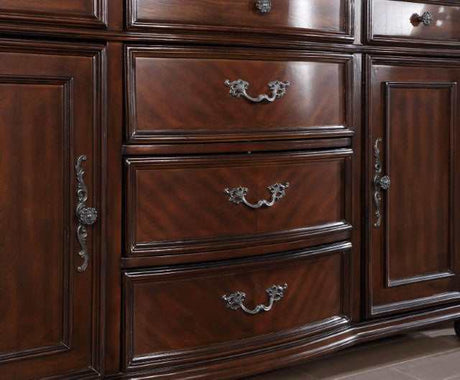 Nouvelle Brown Cherry Hutch & Buffet by Furniture of America at Eve Furniture