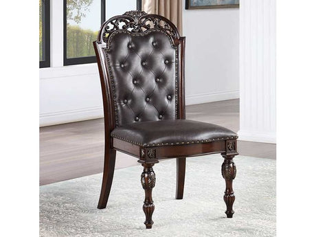 Nouvelle Brown Cherry Side Chair Set of 2 by Furniture of America at Eve Furniture