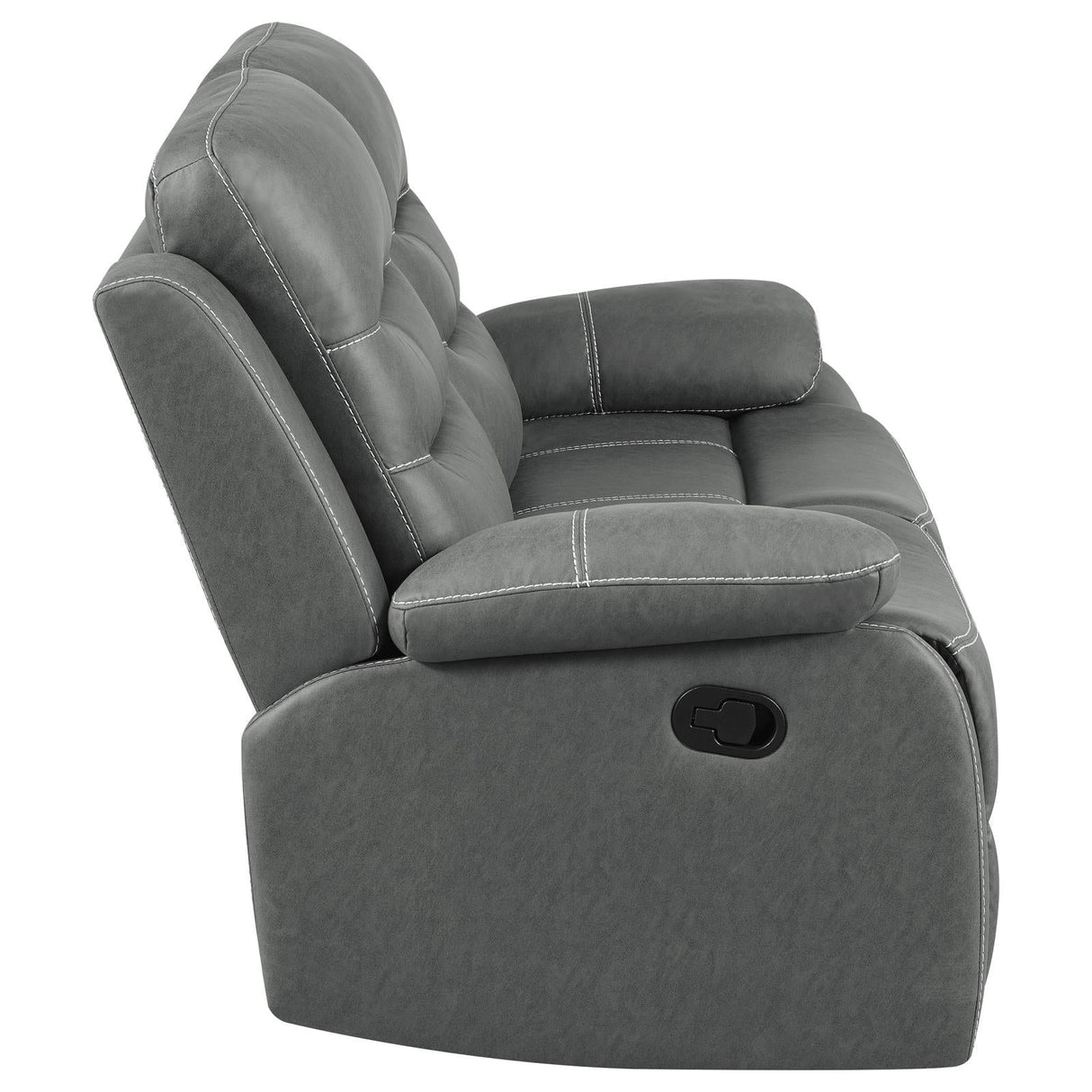 Nova 3-piece Upholstered Motion Reclining Sofa Set Dark Grey