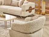 Nova 3-pieces (Sofa & Loveseat & Chair) Livingroom Set in Cream by Furnia at Eve Furniture