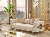 Nova 3-pieces (Sofa & Loveseat & Chair) Livingroom Set in Cream by Furnia at Eve Furniture