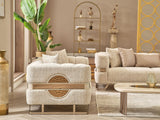Nova 3-pieces (Sofa & Loveseat & Chair) Livingroom Set in Cream by Furnia at Eve Furniture