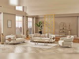 Nova 3-pieces (Sofa & Loveseat & Chair) Livingroom Set in Cream