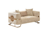 Nova Cream Stationary Loveseat by Furnia at Eve Furniture