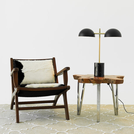 Nova Hydro Black Table Lamp with On/Off Switch Double Lamp with Faux Marble Base by Ashcroft Furniture at Eve Furniture