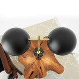 Nova Hydro Black Table Lamp with On/Off Switch Double Lamp with Faux Marble Base by Ashcroft Furniture at Eve Furniture