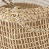 Nova (Set of 2) Light Brown Seagrass Woven Round Basket W/ Long Handle by Mercana at Eve Furniture