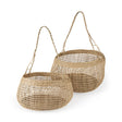 Nova (Set of 2) Light Brown Seagrass Woven Round Basket W/ Long Handle by Mercana at Eve Furniture