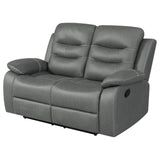 Nova Upholstered Motion Reclining Loveseat Dark Grey