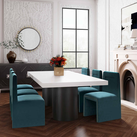 Nova White Lacquer 95" Rectangular Dining Table by TOV Furniture at Eve Furniture