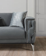 Belinda Gray Velvet Sofa 89" & Loveseat 69"