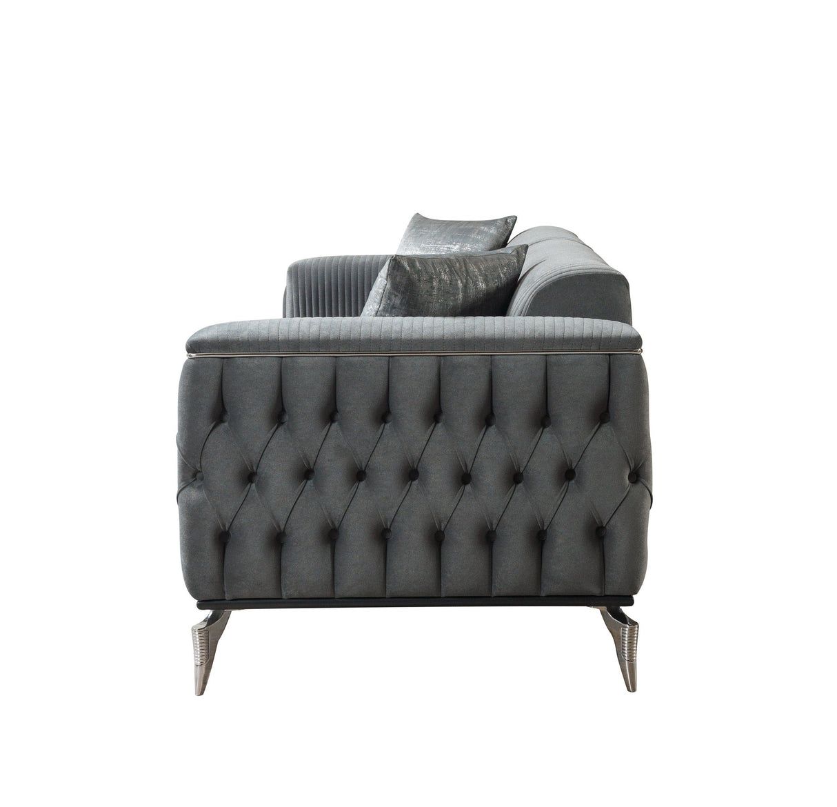 Belinda Gray Velvet Sofa 89" & Loveseat 69"