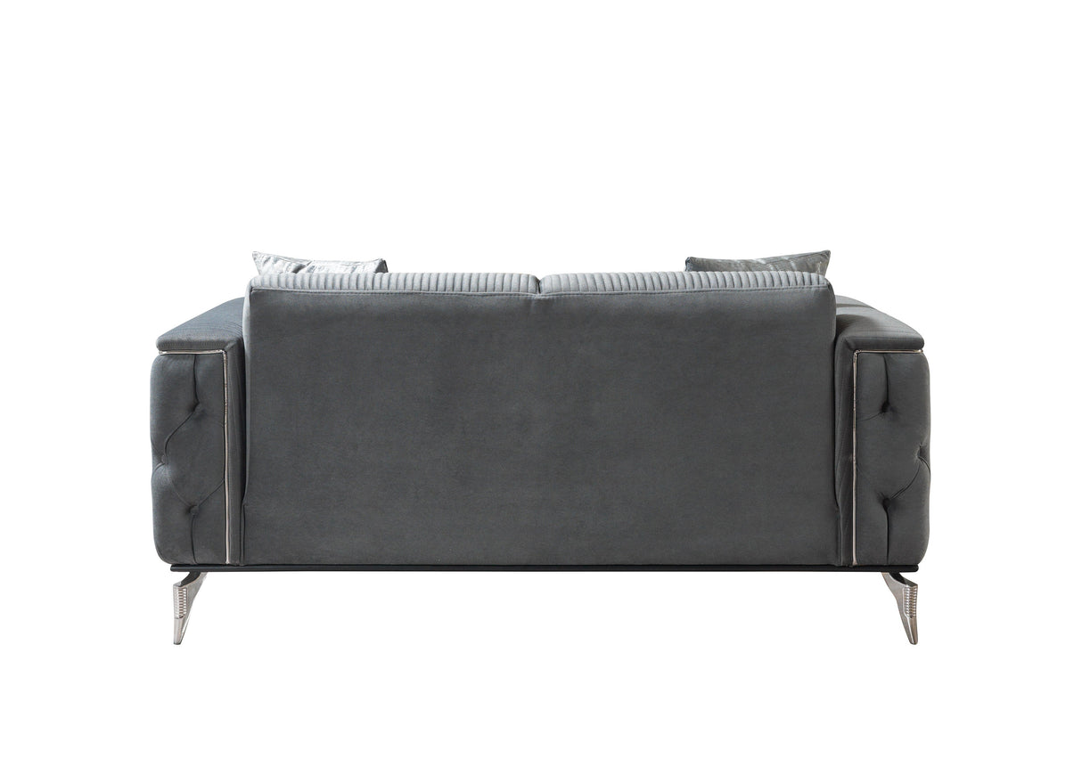 Belinda Gray Velvet Sofa 89" & Loveseat 69"