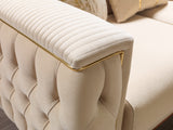 Belinda Ivory Velvet Sofa 89" & Loveseat 69"