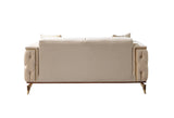 Belinda Ivory Velvet Sofa 89" & Loveseat 69"