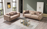 Belinda Coffee Velvet Sofa 89" & Loveseat 69"