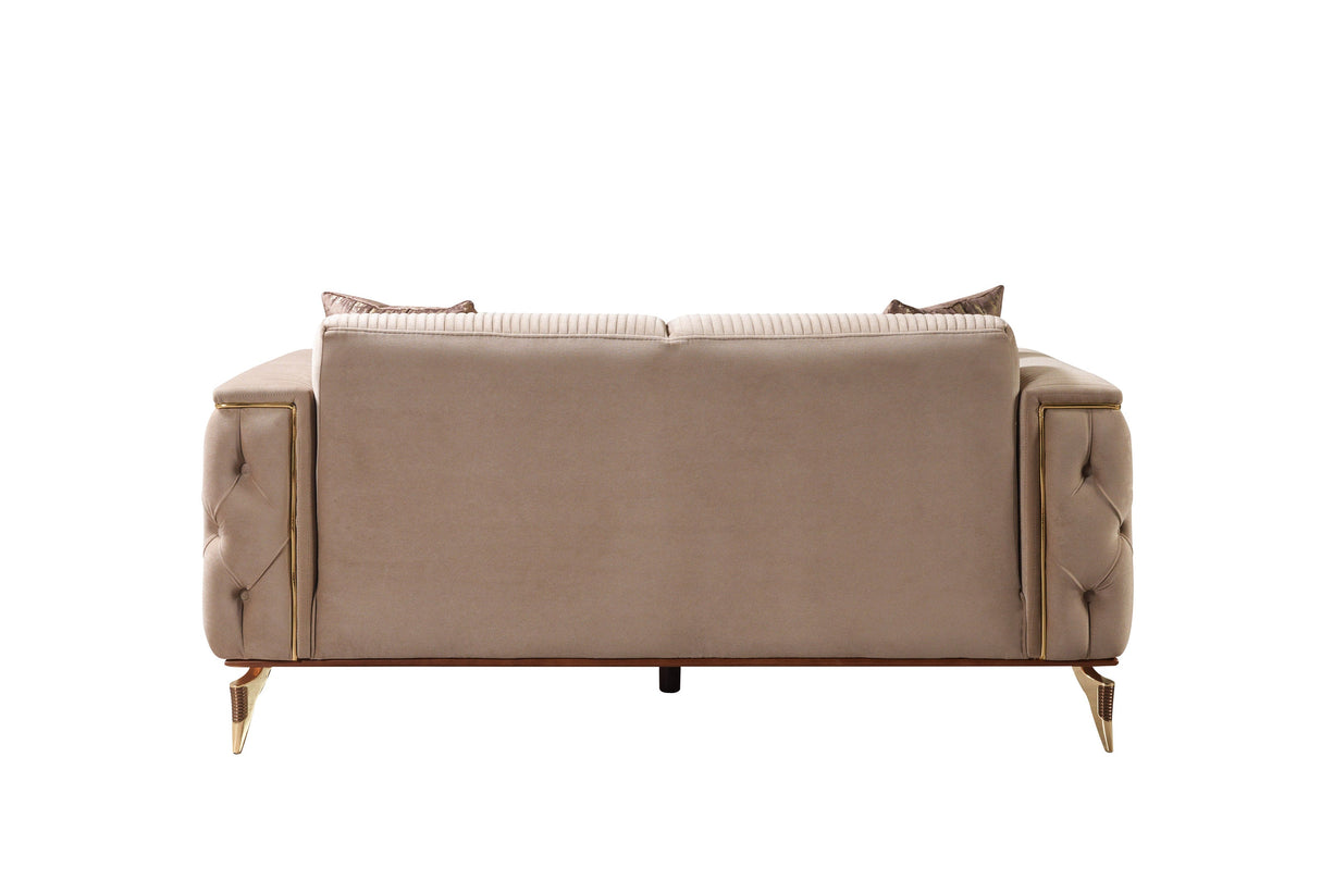 Belinda Coffee Velvet Sofa 89" & Loveseat 69"