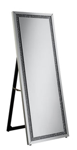 Novak Silver Rectangular Cheval Floor Mirror