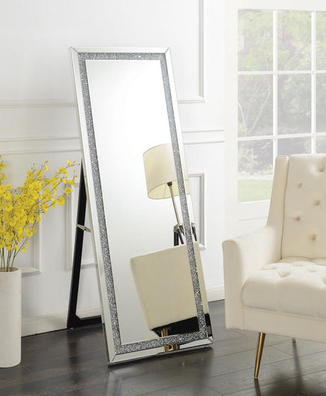 Novak Silver Rectangular Cheval Floor Mirror