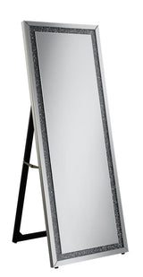 Novak Silver Rectangular Cheval Floor Mirror by Coaster at Eve Furniture