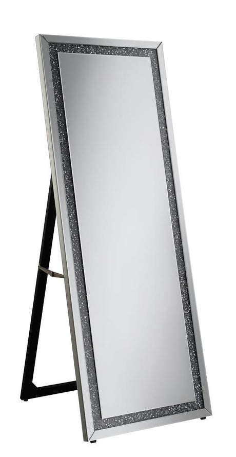 Novak Silver Rectangular Cheval Floor Mirror by Coaster at Eve Furniture
