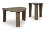 Novara Grayish Brown Accent Cocktail Table Set