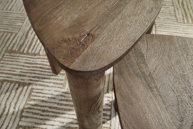 Novara Grayish Brown Accent Cocktail Table Set