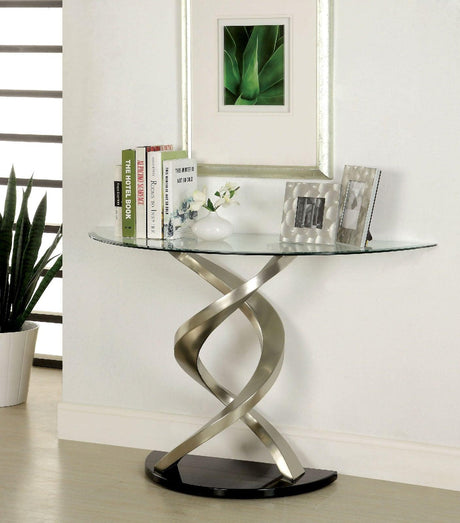 Nova Satin Plated/Black Sofa Table by Furniture of America at Eve Furniture