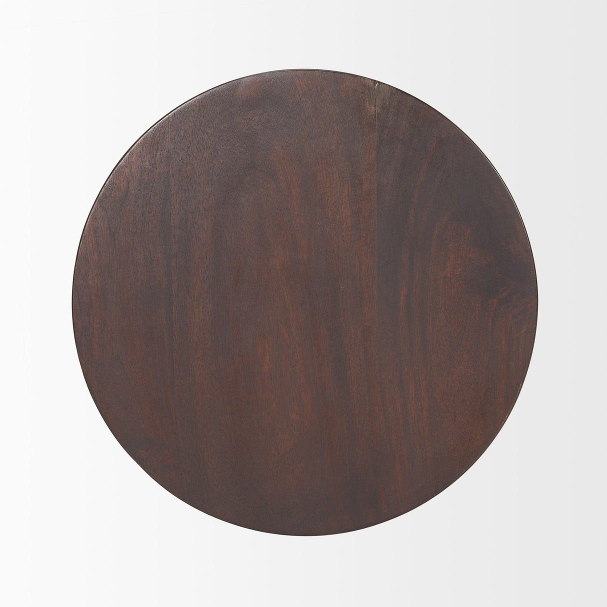 Novell Dark Brown Wood Pedestal Accent Table by Mercana at Eve Furniture