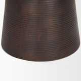 Novell Dark Brown Wood Pedestal Accent Table by Mercana at Eve Furniture