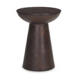 Novell Dark Brown Wood Pedestal Accent Table by Mercana at Eve Furniture