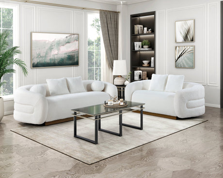 Novella White Living Room Set by Homelegance at Eve Furniture