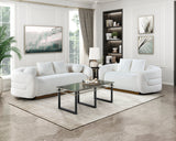 Novella White Loveseat by Homelegance at Eve Furniture