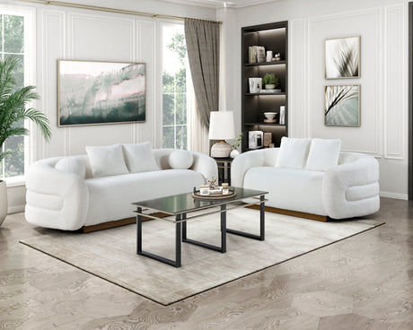 Novella White Loveseat by Homelegance at Eve Furniture