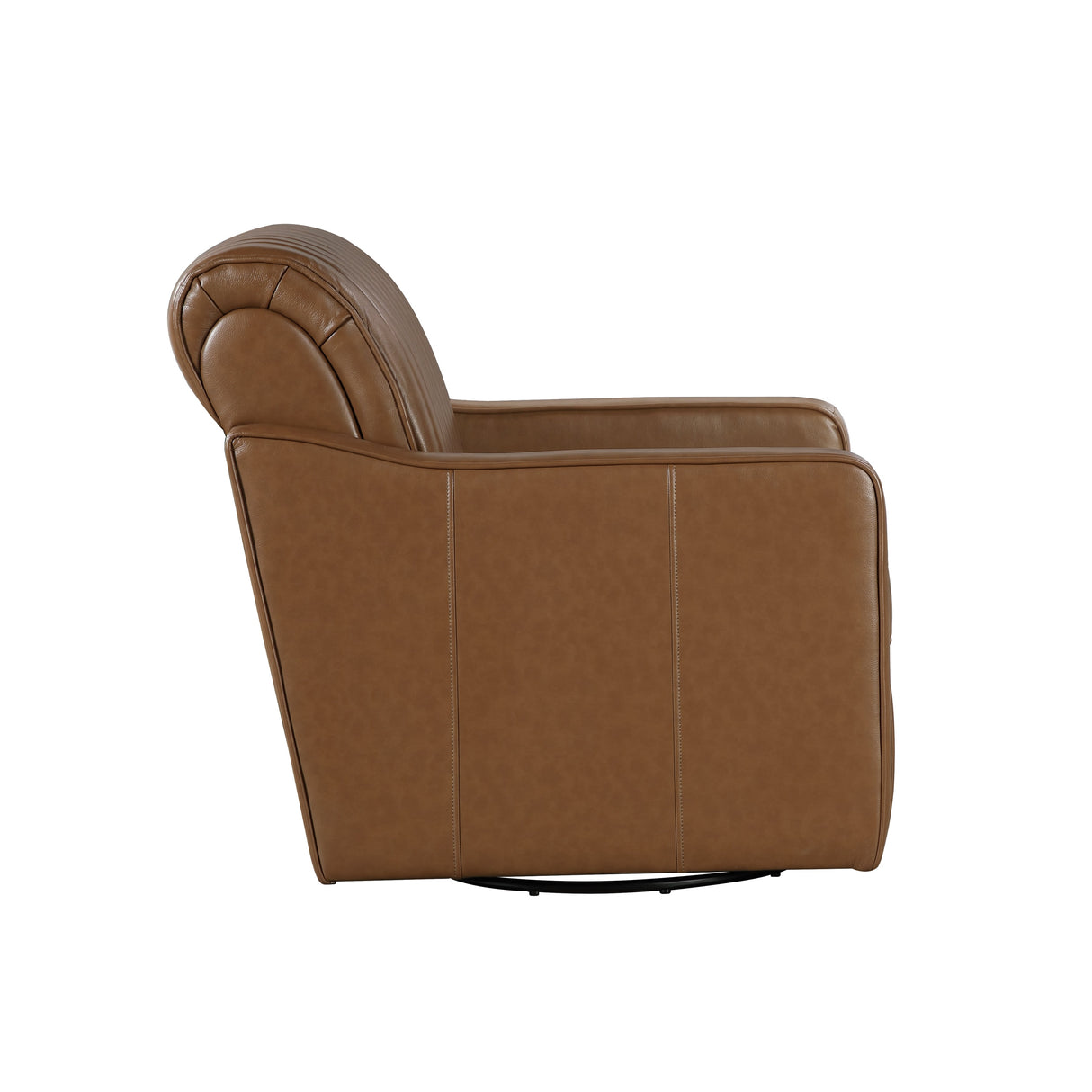 November Brown Leather Channel Back Swivel Chair by Homelegance at Eve Furniture