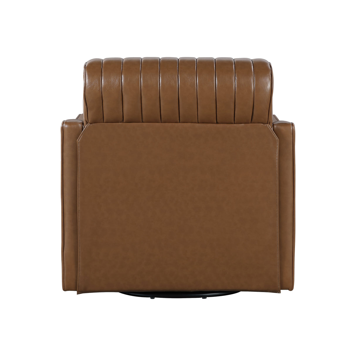 November Brown Leather Channel Back Swivel Chair by Homelegance at Eve Furniture