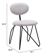 Novi Dove Gray Dining Chair (Set of 2) by Zuomod at Eve Furniture