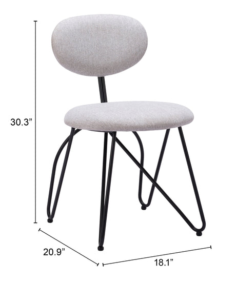 Novi Dove Gray Dining Chair (Set of 2) by Zuomod at Eve Furniture