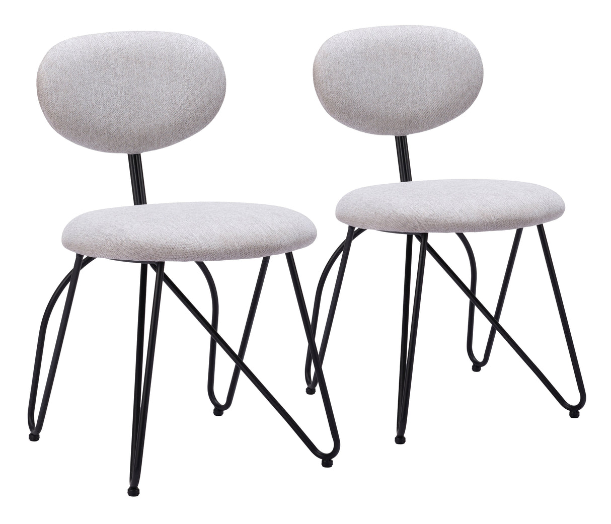 Novi Dove Gray Dining Chair (Set of 2) by Zuomod at Eve Furniture