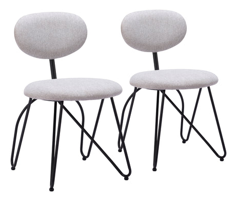 Novi Dove Gray Dining Chair (Set of 2) by Zuomod at Eve Furniture