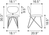 Novi Maroon Brown Dining Chair (Set of 2) by Zuomod at Eve Furniture